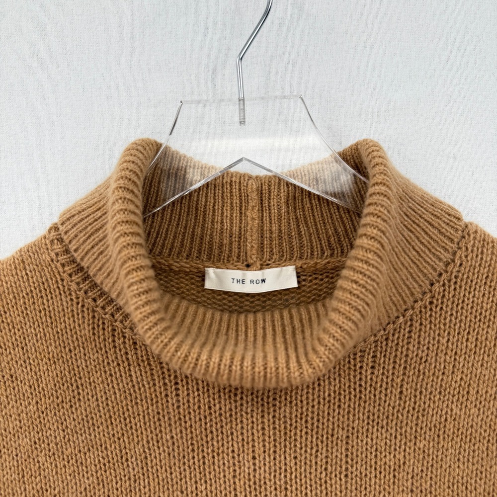 THE ROW Giselle Cashmere Turleneck Sweater Womens Medium Camel Brown Sleeveless - Picture 10 of 16